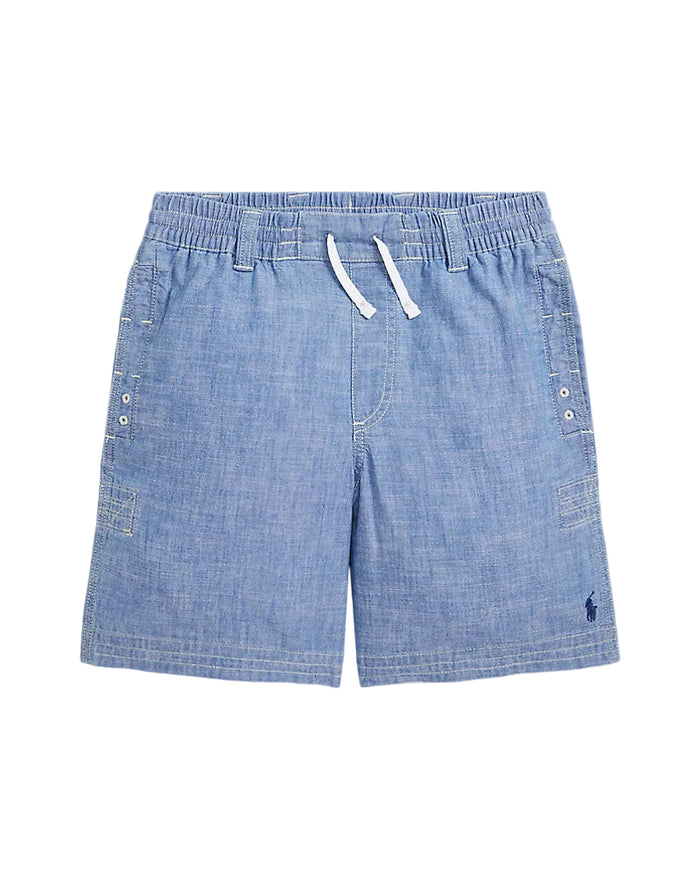 Indigo Chambray Drawstring Short