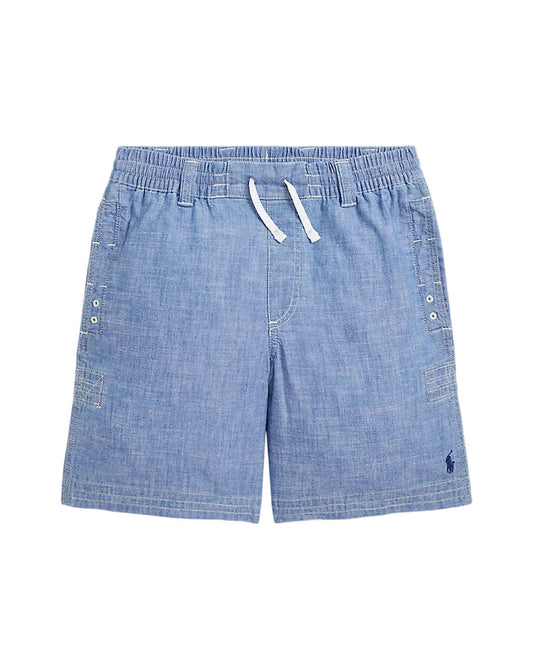 Indigo Chambray Drawstring Short