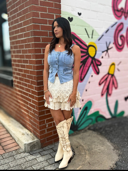 Ivory Lace Skort