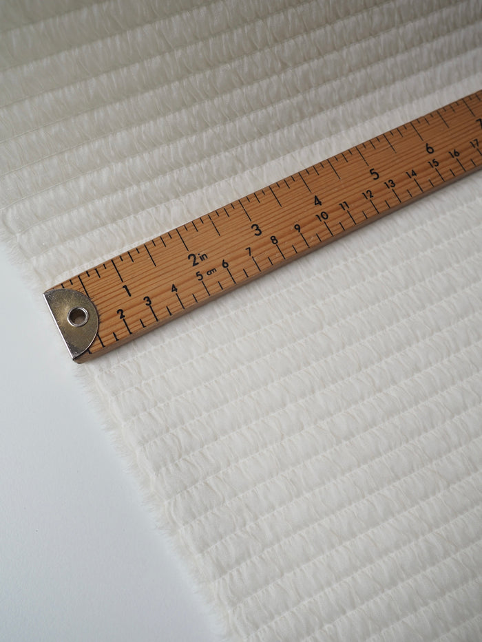 Ivory Silk Shirred Cloqué