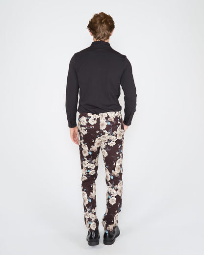 JACK SERIOUS FLORAL PANT - BLACK