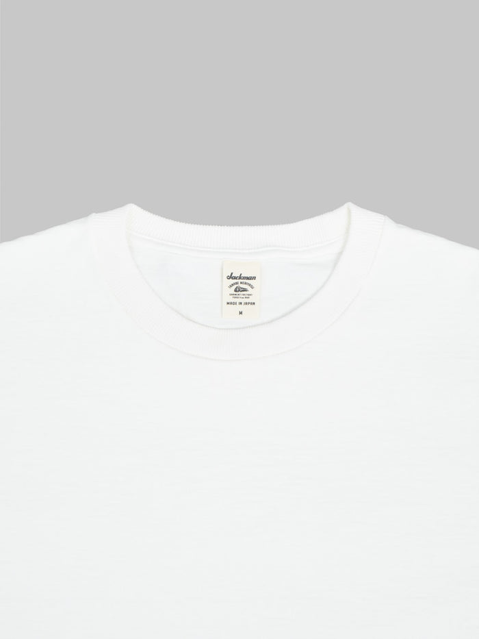 jackman dotsume tshirt off birch white  collar