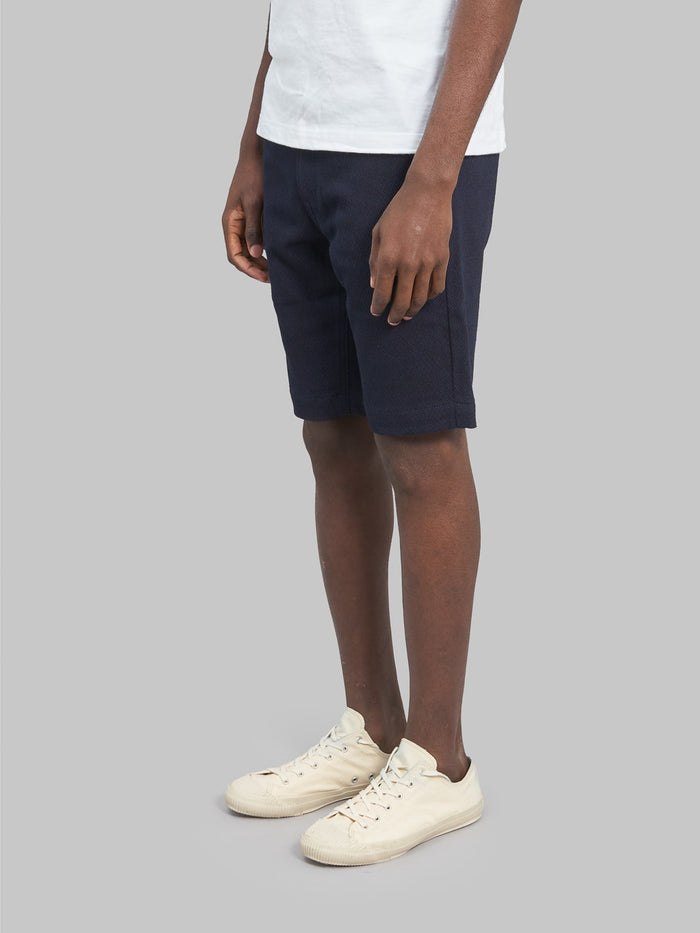 Japan Blue sashiko indigo jacquard shorts  side fit