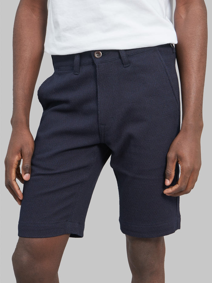 Japan Blue sashiko indigo jacquard shorts  fitting