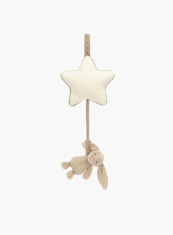 Baby Jellycat Toy Jellycat Bashful Bunny Star Musical Pull in Beige