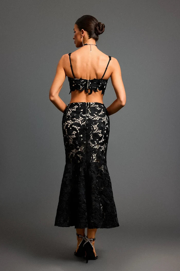 Jennifer Black Lace Two-Piece