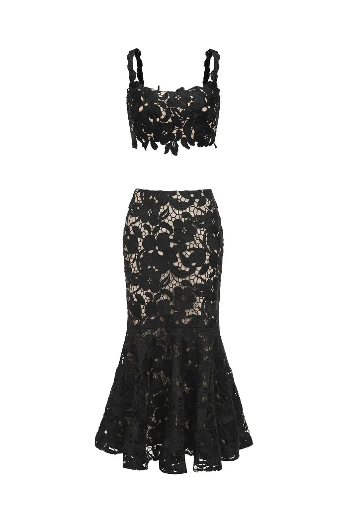 Jennifer Black Lace Two-Piece