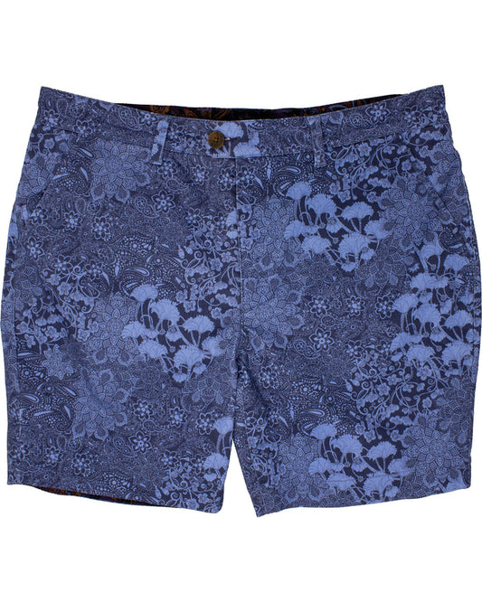 John Lux Paisley Floral Navy Shorts