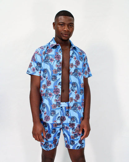 JOHN OCEAN FLORAL SHORTS IN BLUE