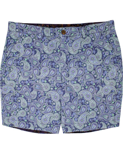 JOHN POW PAISLEY FLAT FRONT SHORT - GRASS