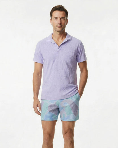 JOHNNY CORAL TOWEL POLO SHIRT IN LAVENDER