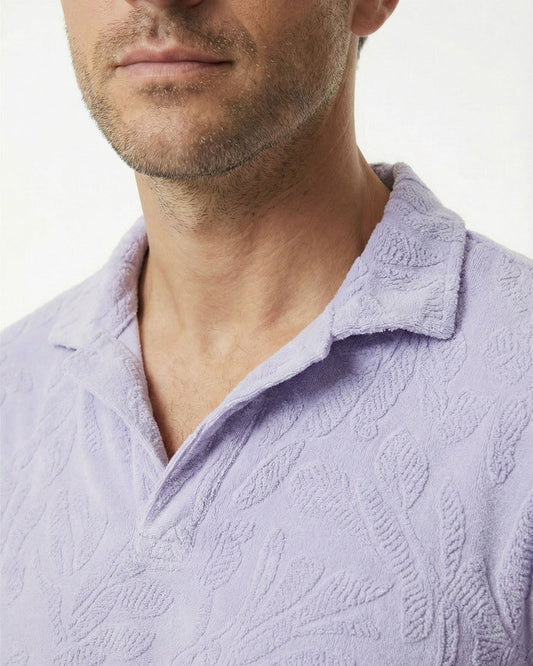 JOHNNY CORAL TOWEL POLO SHIRT IN LAVENDER