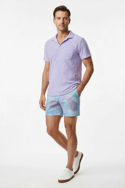 JOHNNY CORAL TOWEL POLO SHIRT IN LAVENDER