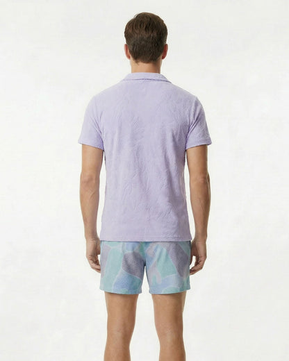 JOHNNY CORAL TOWEL POLO SHIRT IN LAVENDER