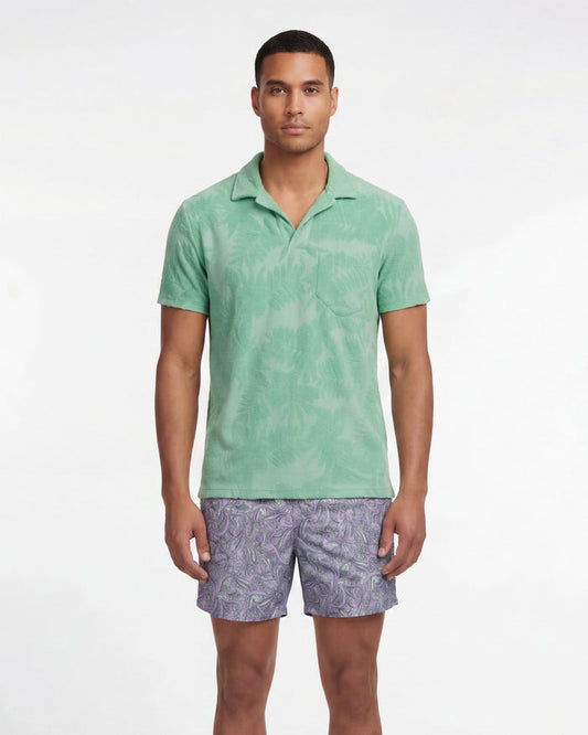 JOHNNY FARM FLORAL TOWEL POLO - CLOVER