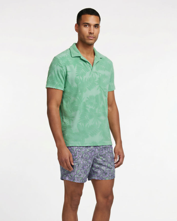 JOHNNY FARM FLORAL TOWEL POLO - CLOVER