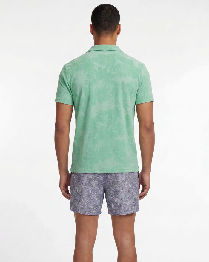 JOHNNY FARM FLORAL TOWEL POLO - CLOVER