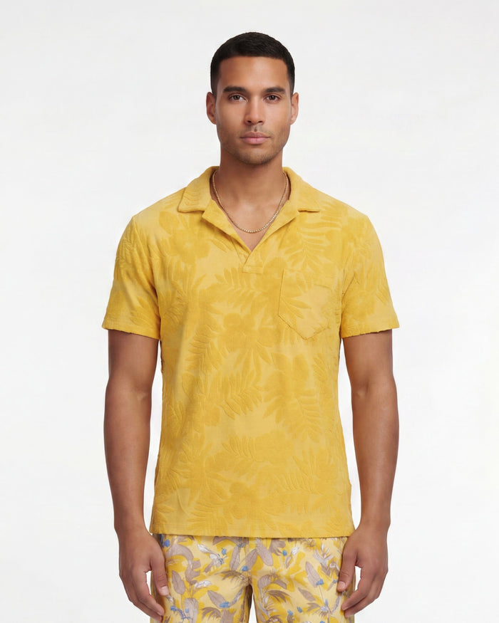 JOHNNY FARM FLORAL TOWEL POLO - SUNSHINE