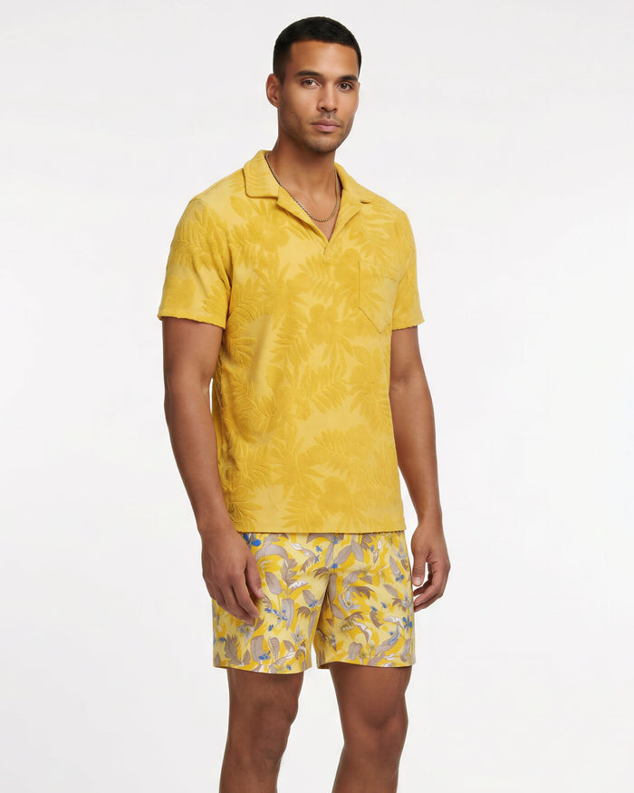 JOHNNY FARM FLORAL TOWEL POLO - SUNSHINE