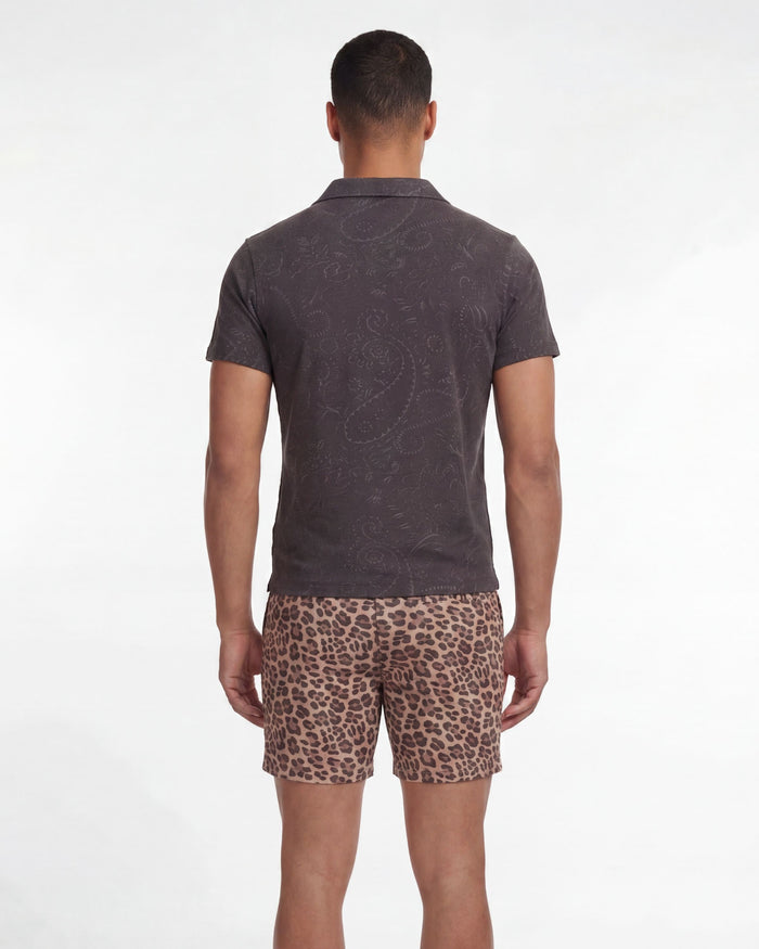 JOHNNY TOWEL POLO SHIRT IN BLACK