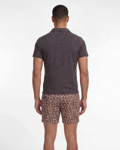 JOHNNY TOWEL POLO SHIRT IN BLACK