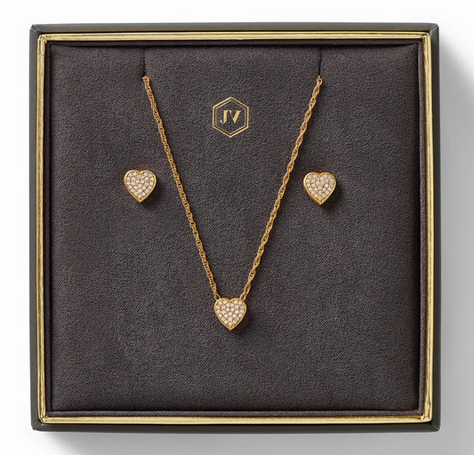 Julie Vos Heart Pave Demi Delicate Gift Set
