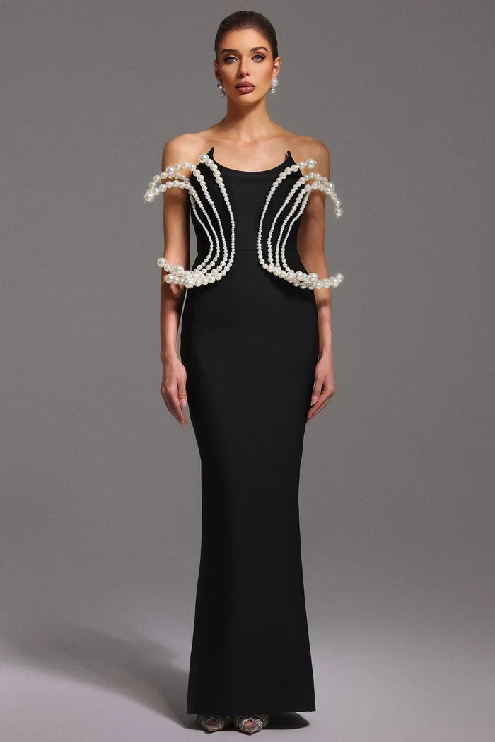 Juliette White Pearl Jewelry Tube Bandage Dress