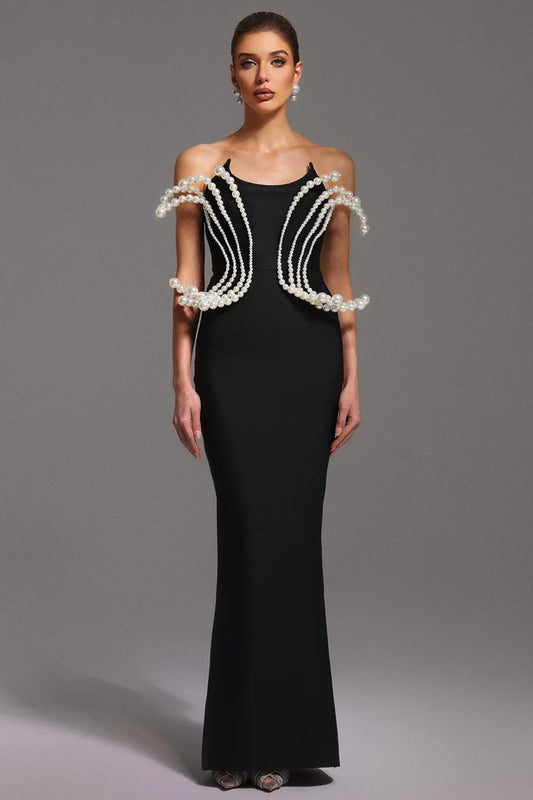 Juliette White Pearl Jewelry Tube Bandage Dress