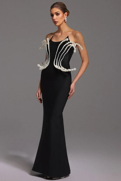 Juliette White Pearl Jewelry Tube Bandage Dress