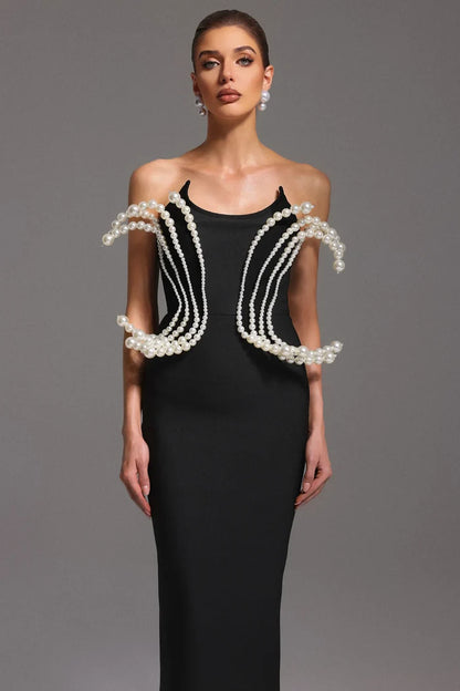 Juliette White Pearl Jewelry Tube Bandage Dress