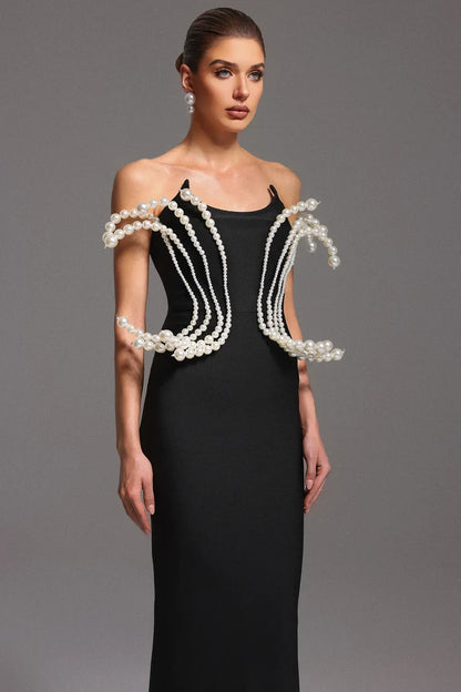 Juliette White Pearl Jewelry Tube Bandage Dress