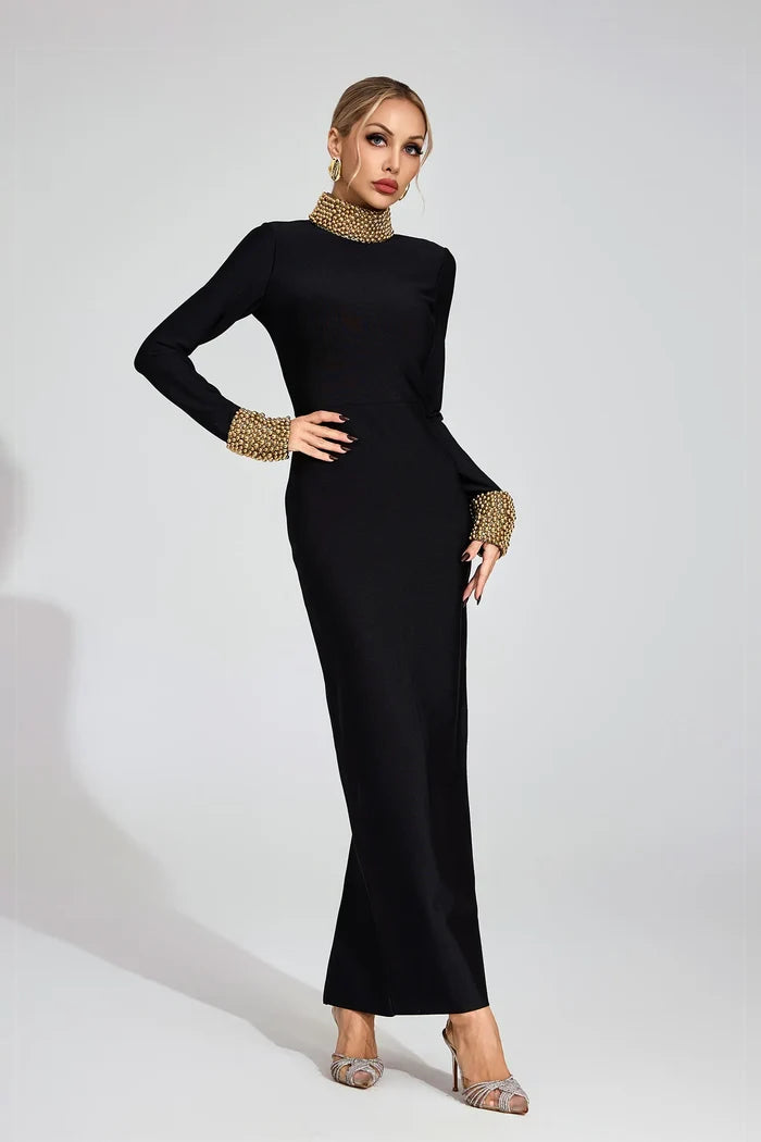 Kehlani Luxe Open-Back Black Evening Dress