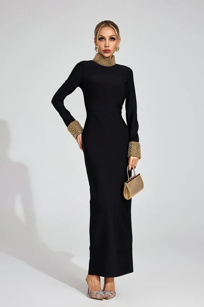 Kehlani Luxe Open-Back Black Evening Dress
