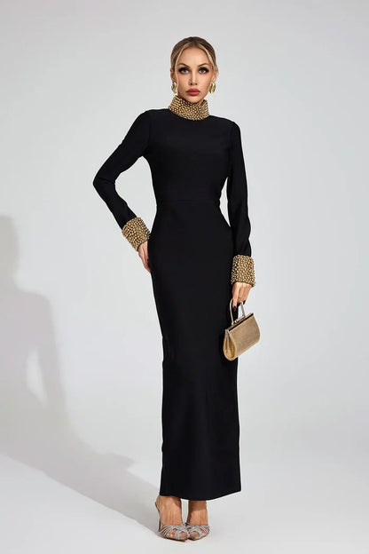 Kehlani Luxe Open-Back Black Evening Dress
