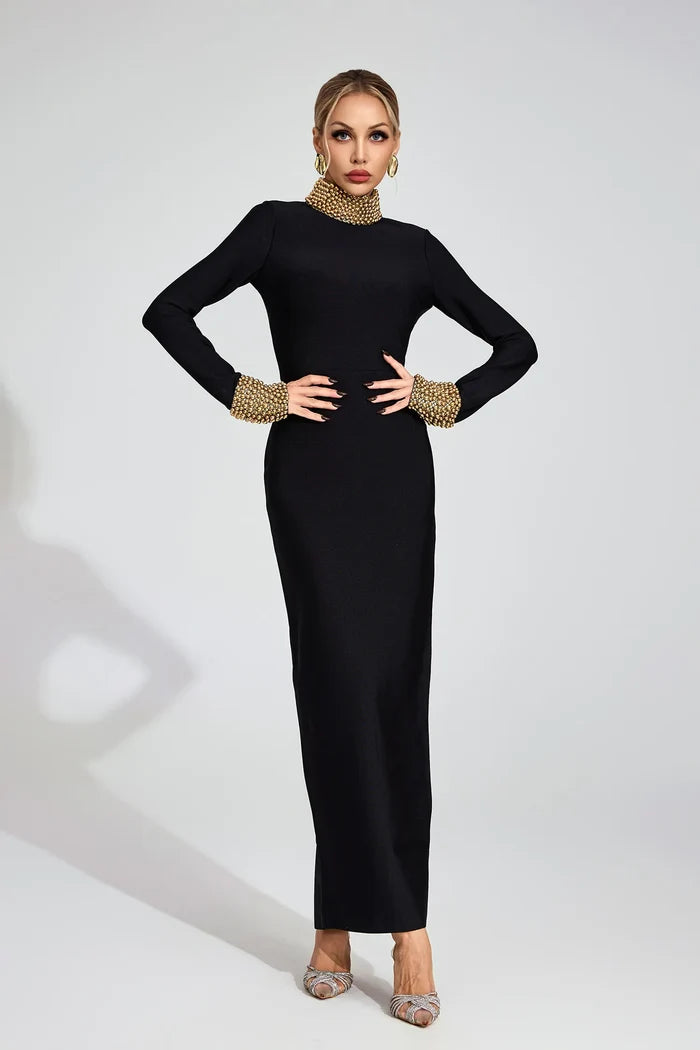 Kehlani Luxe Open-Back Black Evening Dress