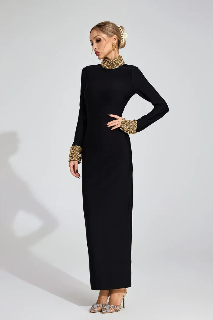 Kehlani Luxe Open-Back Black Evening Dress