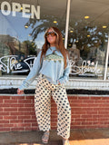 Khaki Washed Dot Pants