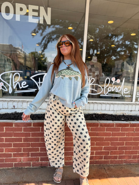 Khaki Washed Dot Pants
