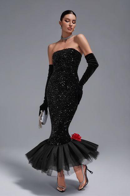 Kiara Evening Dress With Gloves