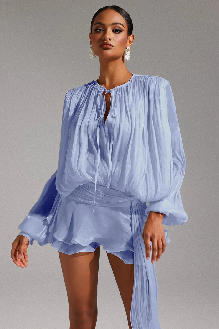 Kiara Periwinkle Ruffle Mini Dress
