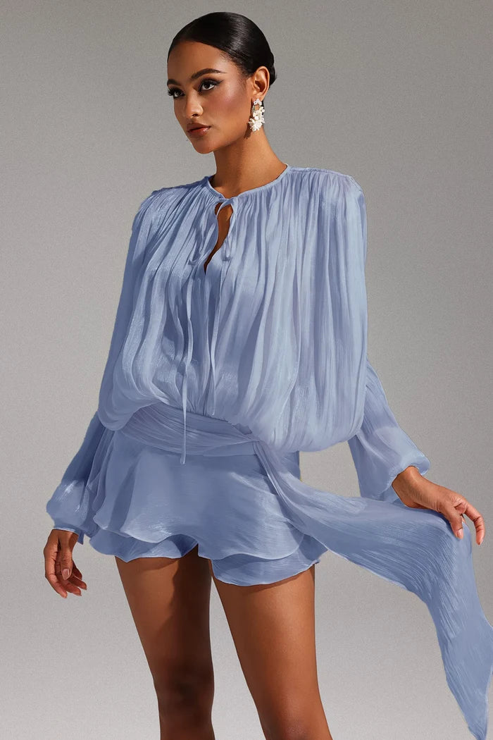 Kiara Periwinkle Ruffle Mini Dress