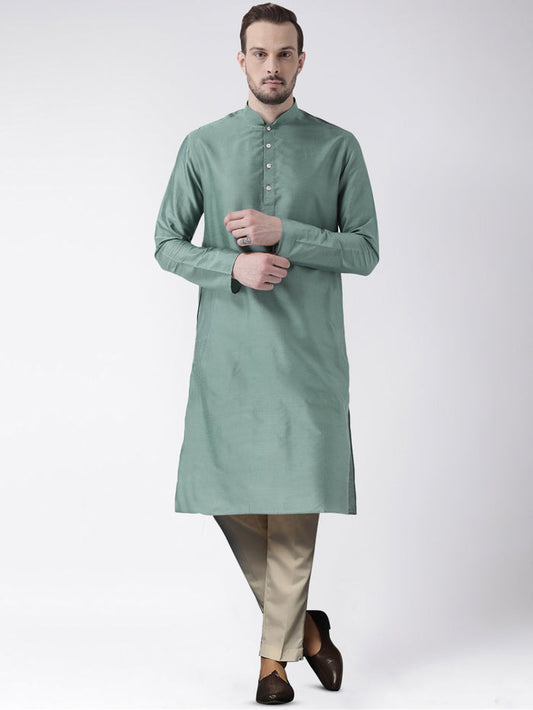Kisah Men's Green Kurta Trousers Set