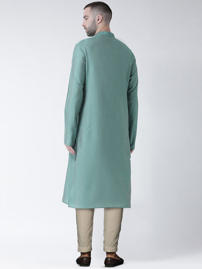 Kisah Men's Green Kurta Trousers Set