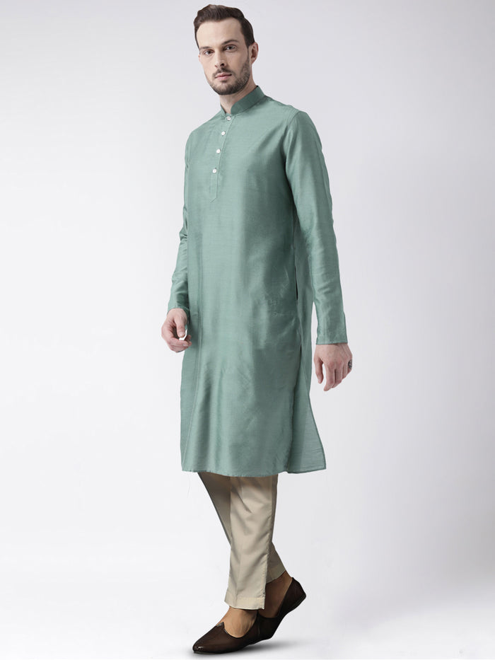 Kisah Men's Green Kurta Trousers Set