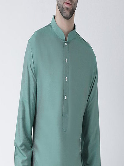 Kisah Men's Green Kurta Trousers Set
