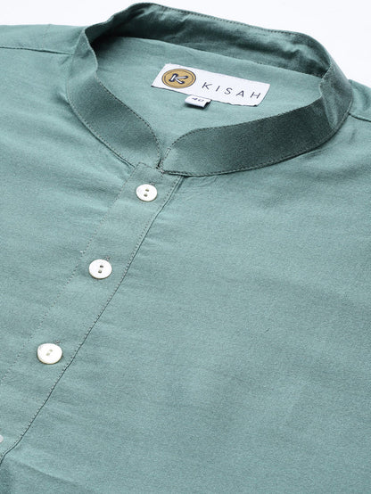 Kisah Men's Green Kurta Trousers Set