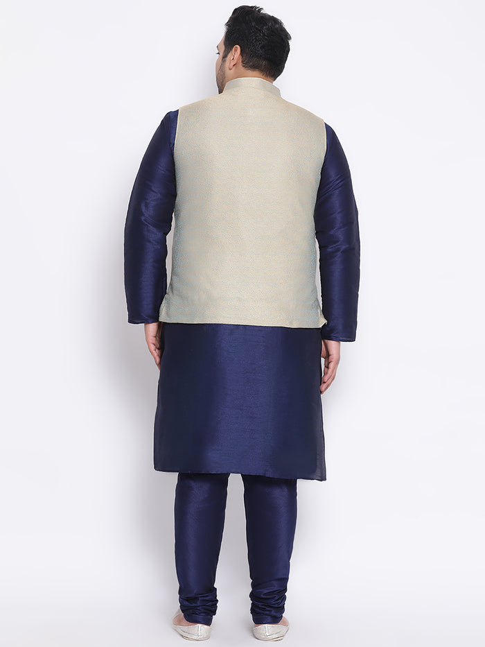 Kisah Plus Men's Green Kurta Churidar Jacket Set