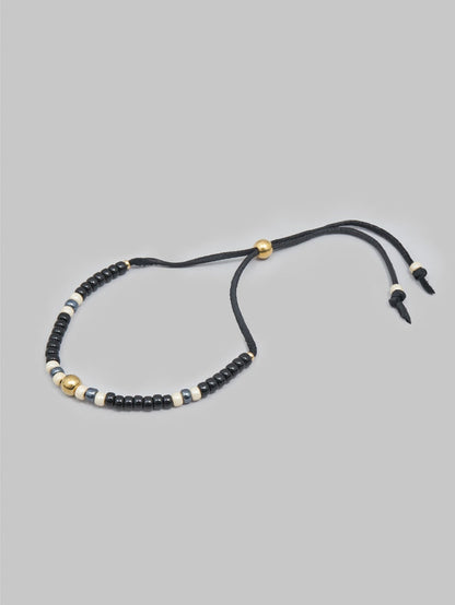 Kobashi Studio 5mm Traditional Beads Bracelet Black Blue