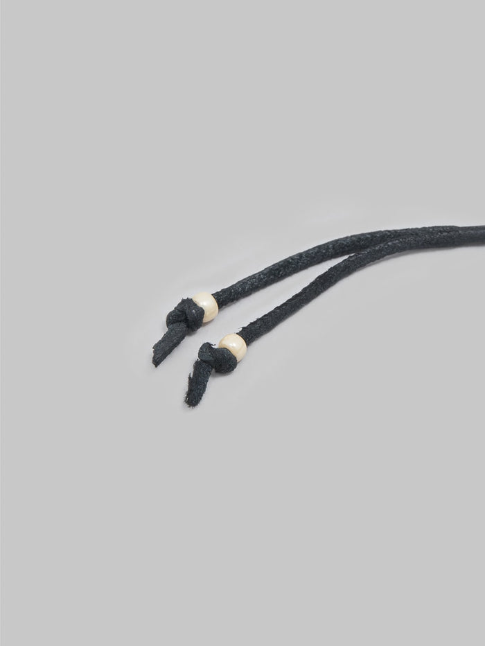 Kobashi Studio 5mm Traditional Beads Bracelet Black Blue deerskin cord