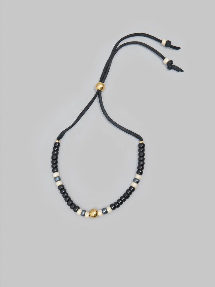 Kobashi Studio 5mm Traditional Beads Bracelet Black Blue glass beads